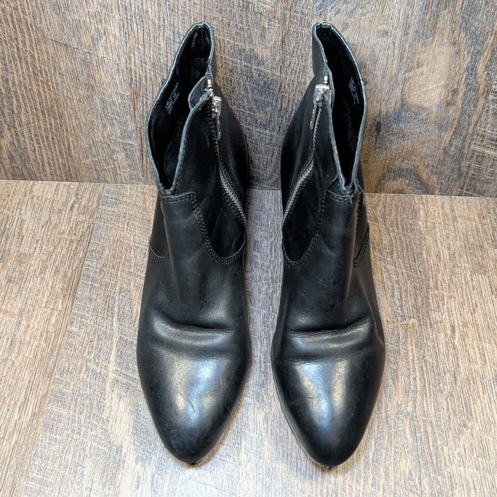 Frye Womens Jennifer Black Leather Pointed Toe Side Zip Ankle Booties Size 8.5 - Picture 4 of 13
